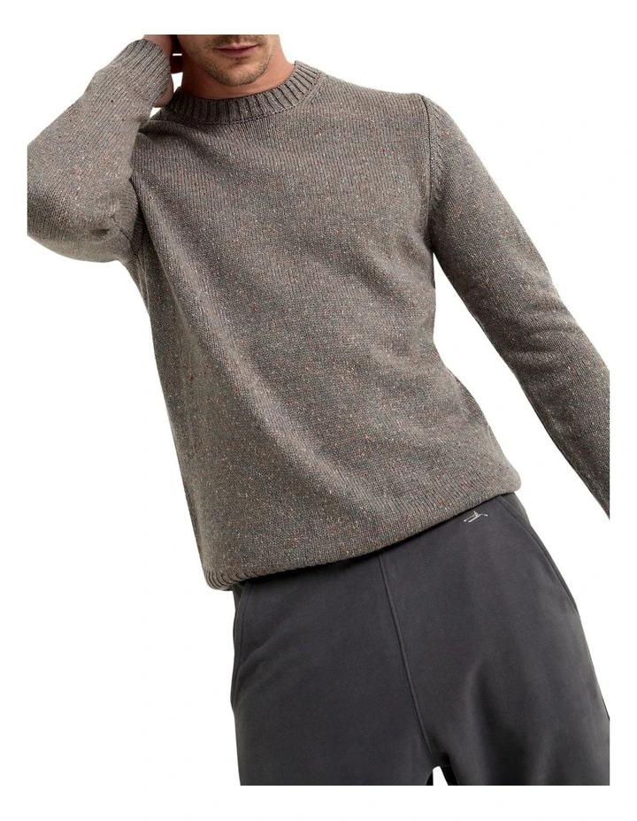 Bently Donegal Crew Neck Knit Top in Grey image 4