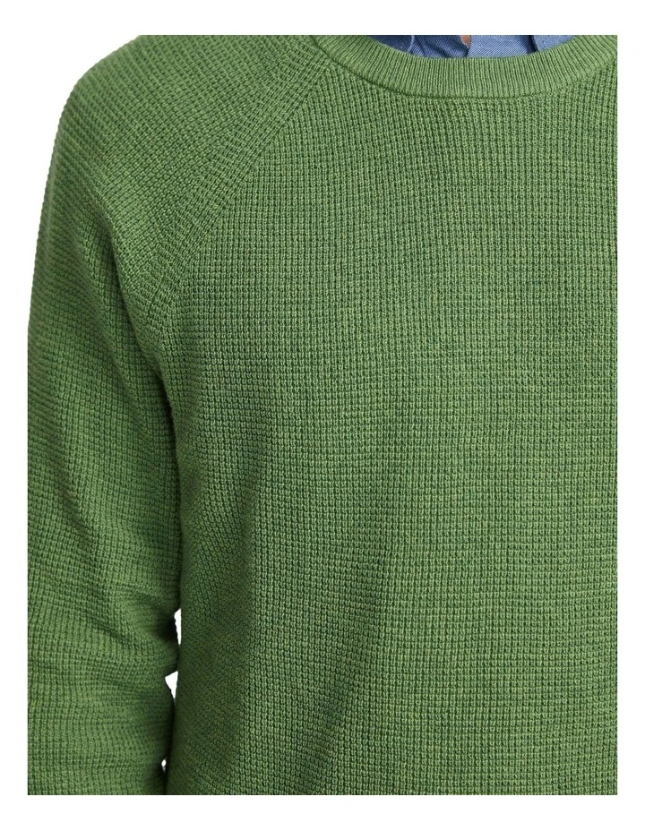 Billy Waffle Cotton Cashmere Knit in Green image 6