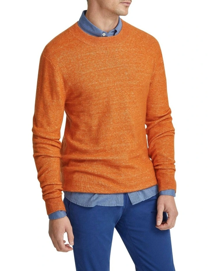 Arthur Crew Neck Knit Top in Orange image 2