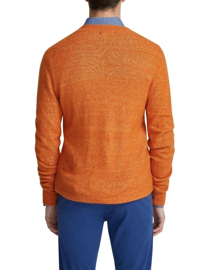 Arthur Crew Neck Knit Top in Orange image 3