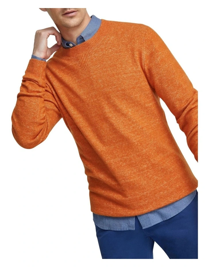 Arthur Crew Neck Knit Top in Orange image 4