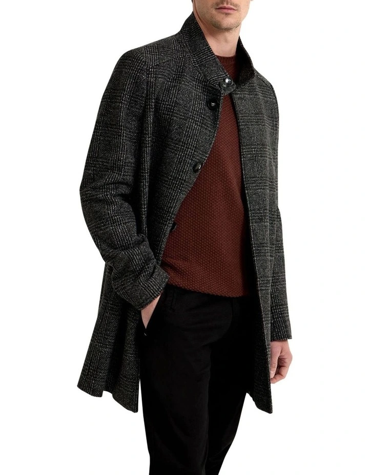 Dunbar Wool Rich Check Overcoat in Grey image 2