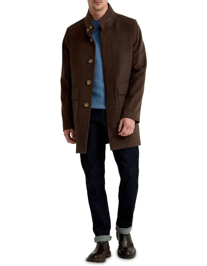 Wilson Wool Rich Overcoat in Chocolate image 1