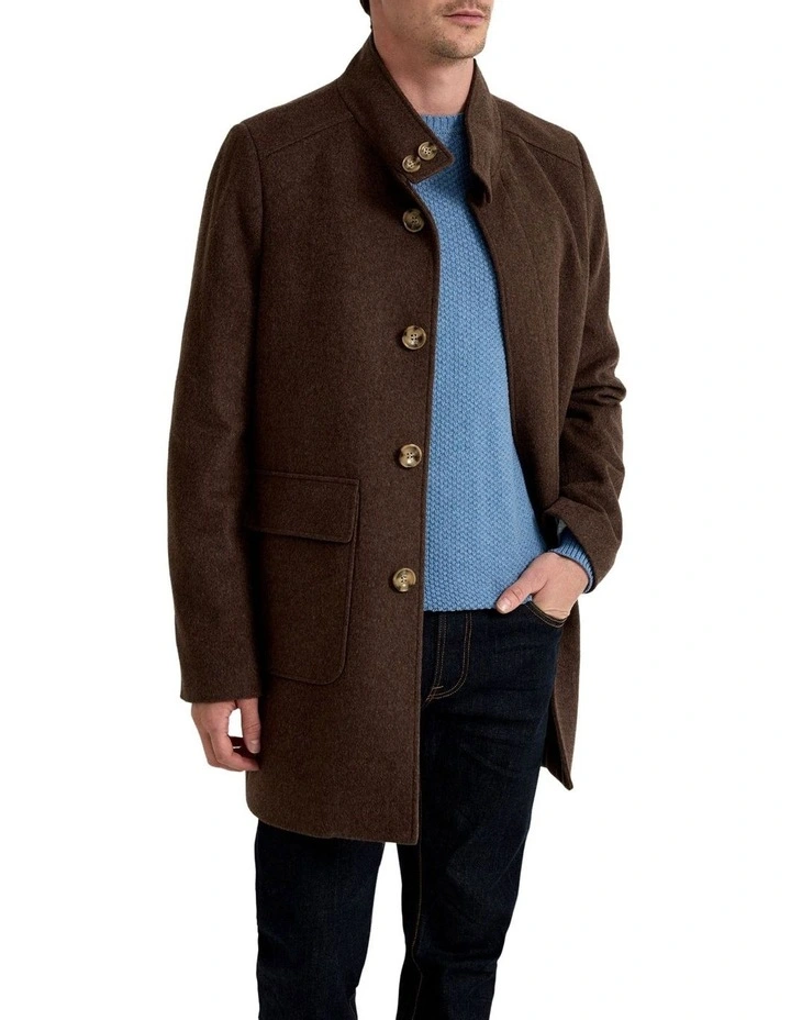 Wilson Wool Rich Overcoat in Chocolate image 2