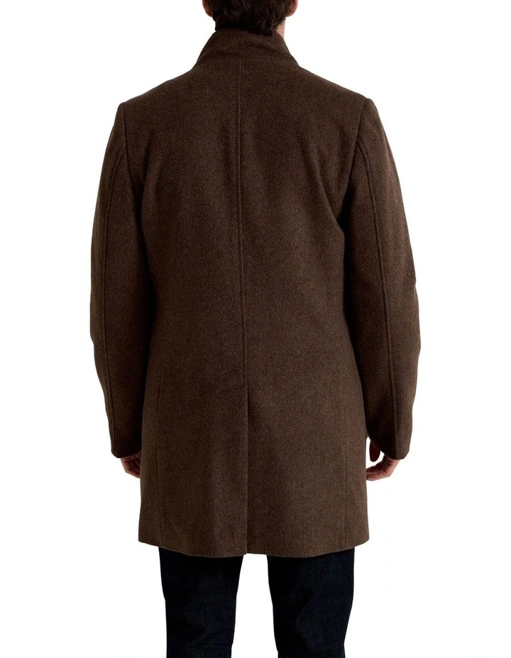 Wilson Wool Rich Overcoat in Chocolate image 3