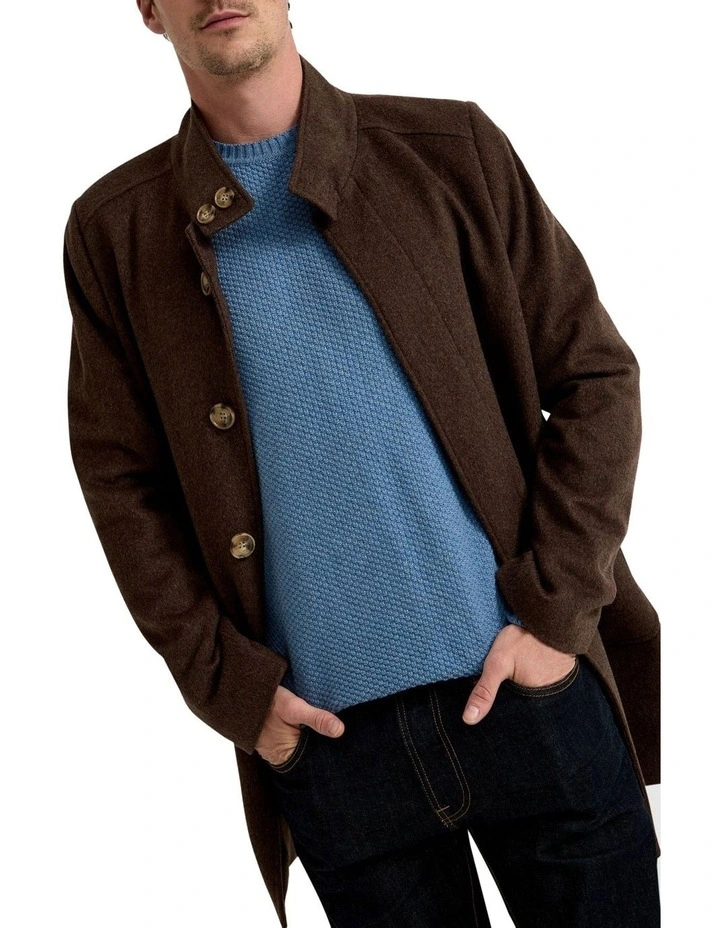 Wilson Wool Rich Overcoat in Chocolate image 4