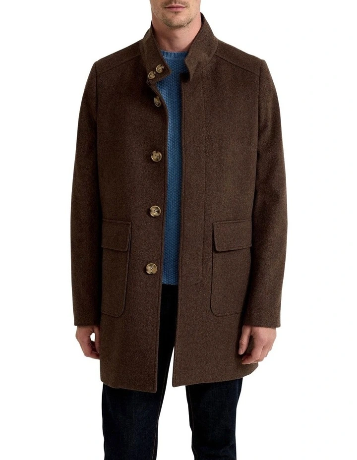 Wilson Wool Rich Overcoat in Chocolate image 5