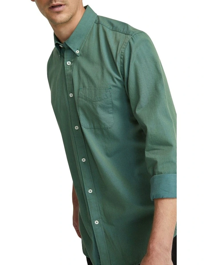 Uxbridge Regular Fit Cotton Shirt in Green image 4