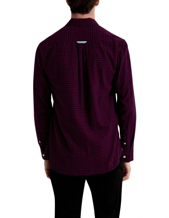 Uxbridge Regular Fit Check Shirt in Plum image 3