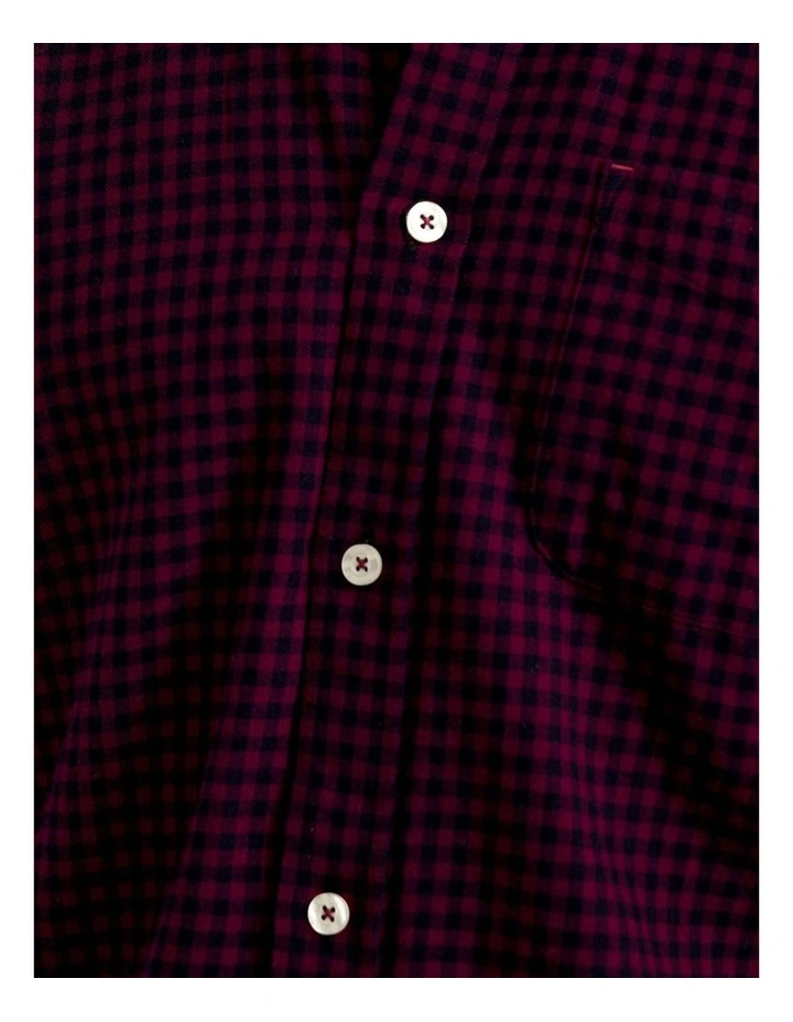 Uxbridge Regular Fit Check Shirt in Plum image 6