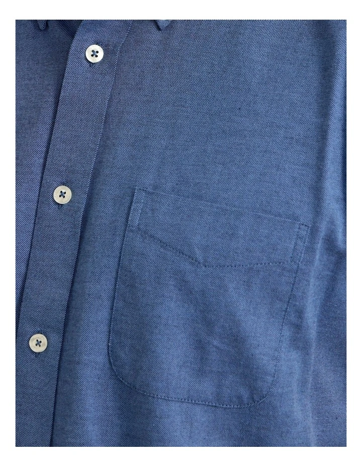 Portland Twill Cotton Shirt in Blue image 6
