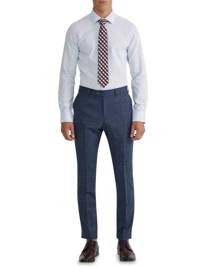 Beckton Slim Fit Dobby Shirt in Blue image 1
