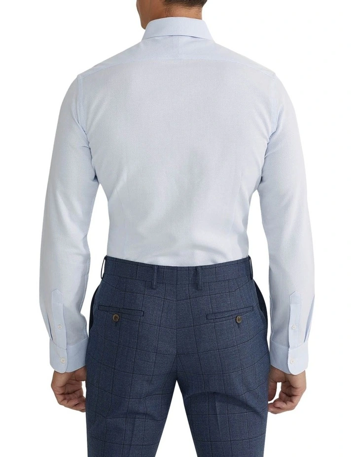 Beckton Slim Fit Dobby Shirt in Blue image 3