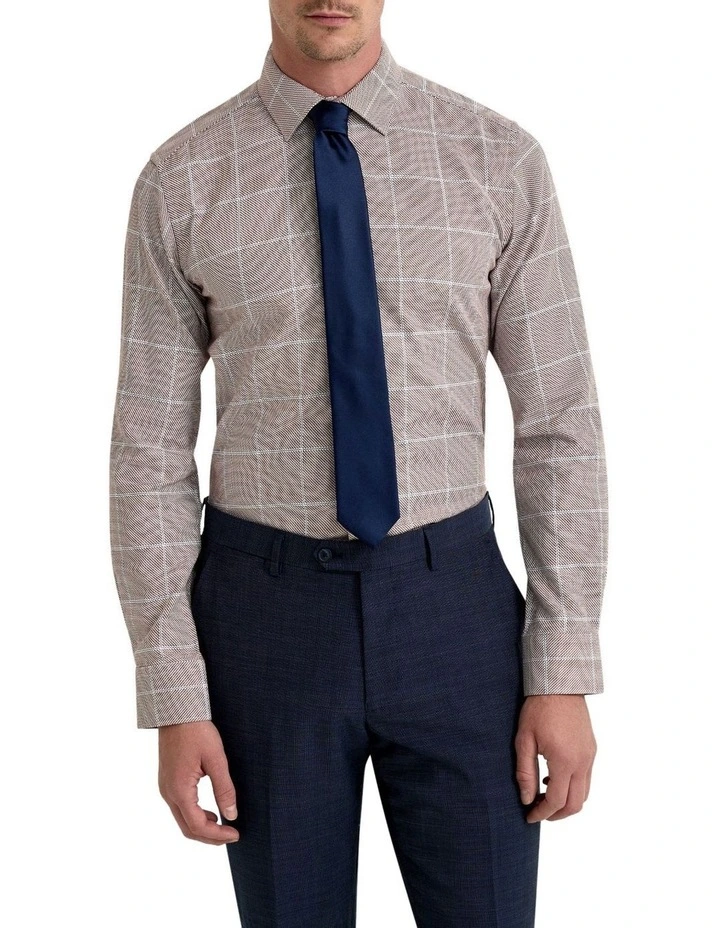 Beckton Luxury Check Shirt in Brown image 1