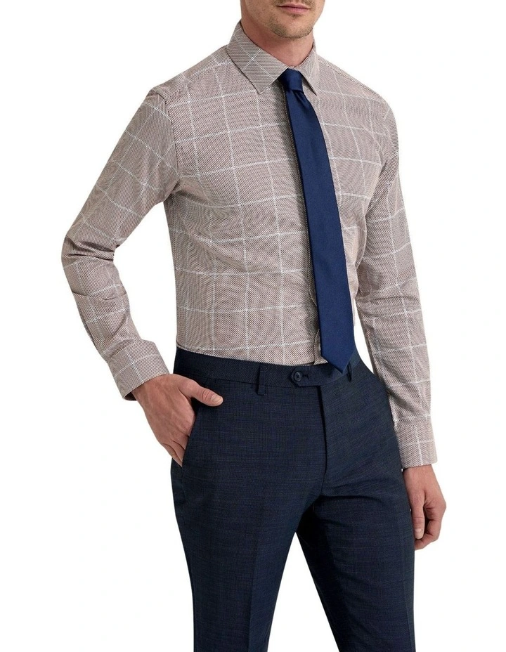 Beckton Luxury Check Shirt in Brown image 2