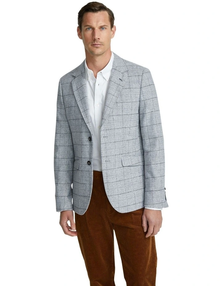 Blake Wool Blend Check Blazer in Grey image 6