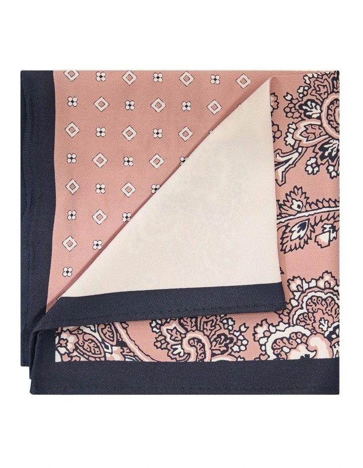Quadrant Print Pocket Square in Pink image 3