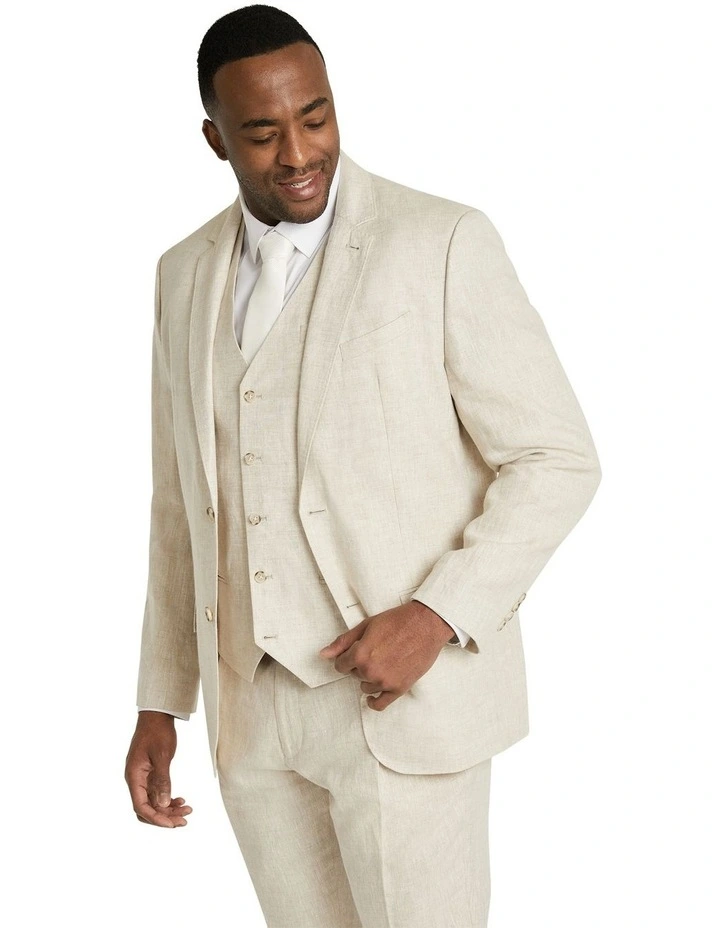Hemsworth Linen Suit Jacket in Natural image 4