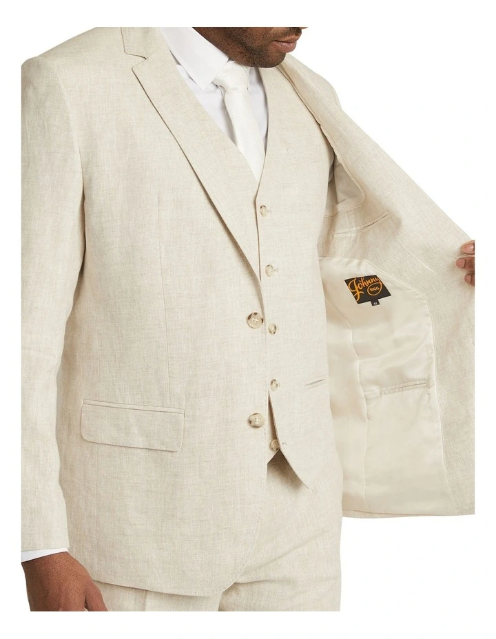 Hemsworth Linen Suit Jacket in Natural image 6