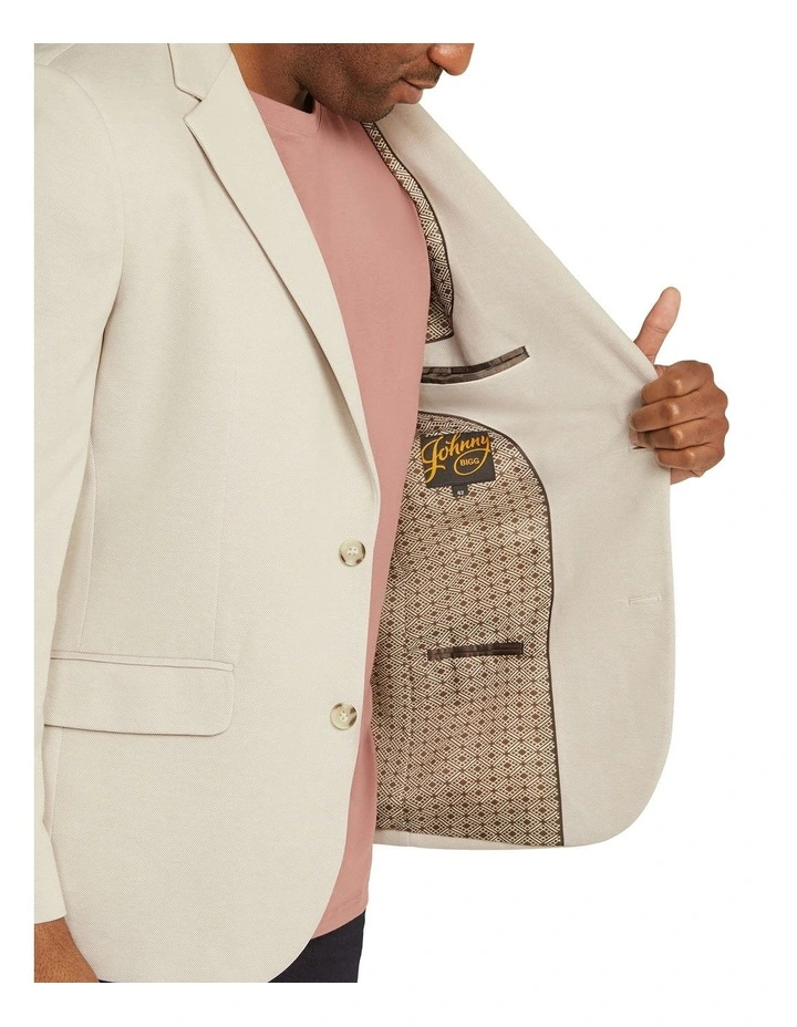 Charles Knit Stretch Blazer in Almond image 4