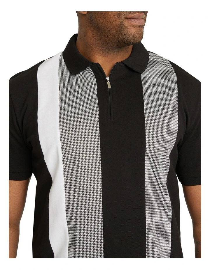Huxlie Splice Polo Shirt in Black image 3