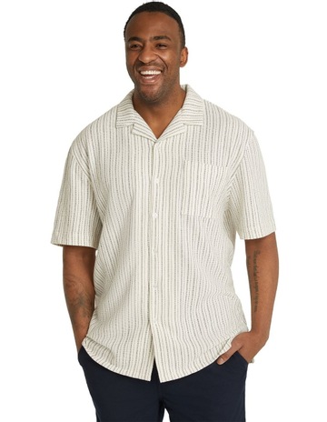 Hooper Relaxed Fit Knit Shirt in Cream
