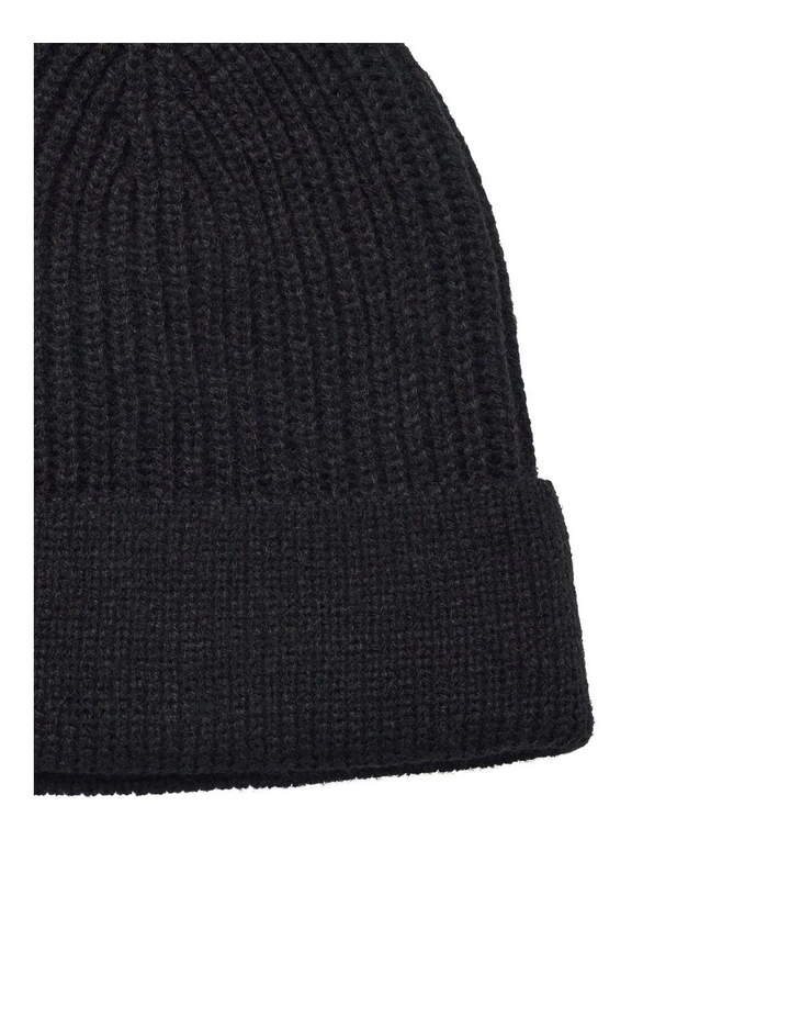 Knit Beanie in Black image 2