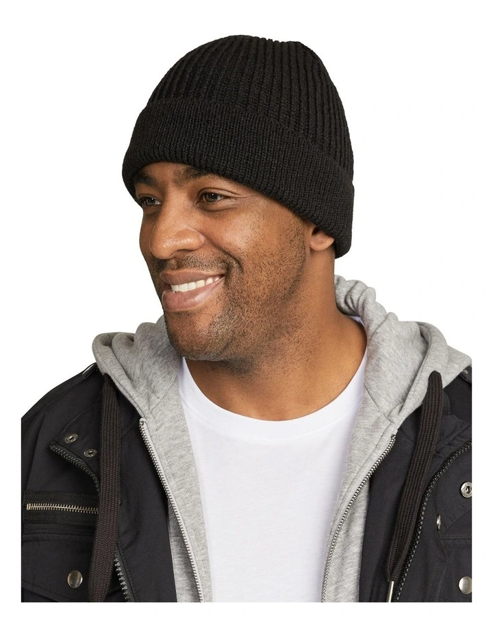 Knit Beanie in Black image 3