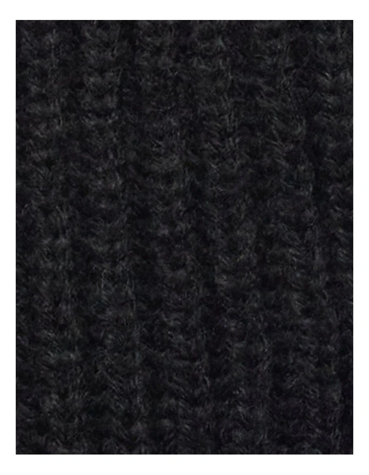 Knit Beanie in Black image 4