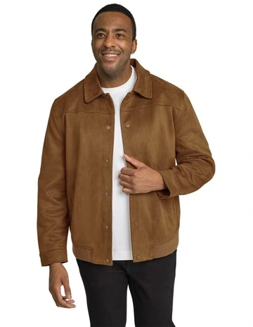 Casey Faux Suede Jacket in Tan