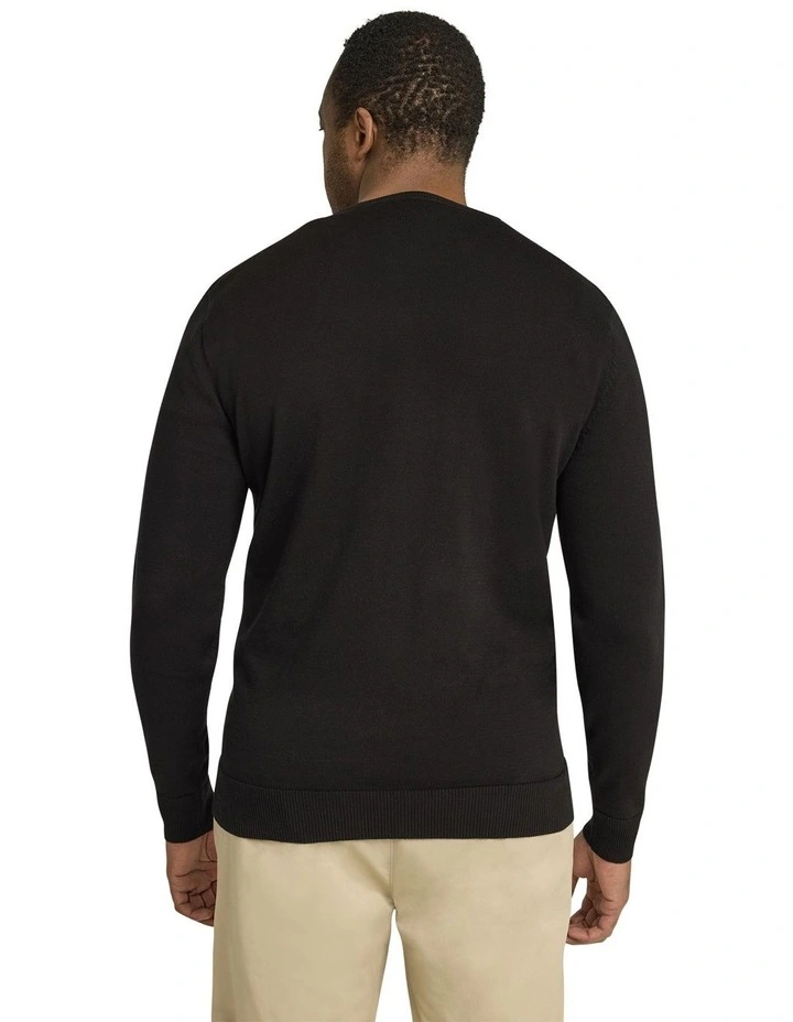 Essential Crew Neck Sweater in Black image 2