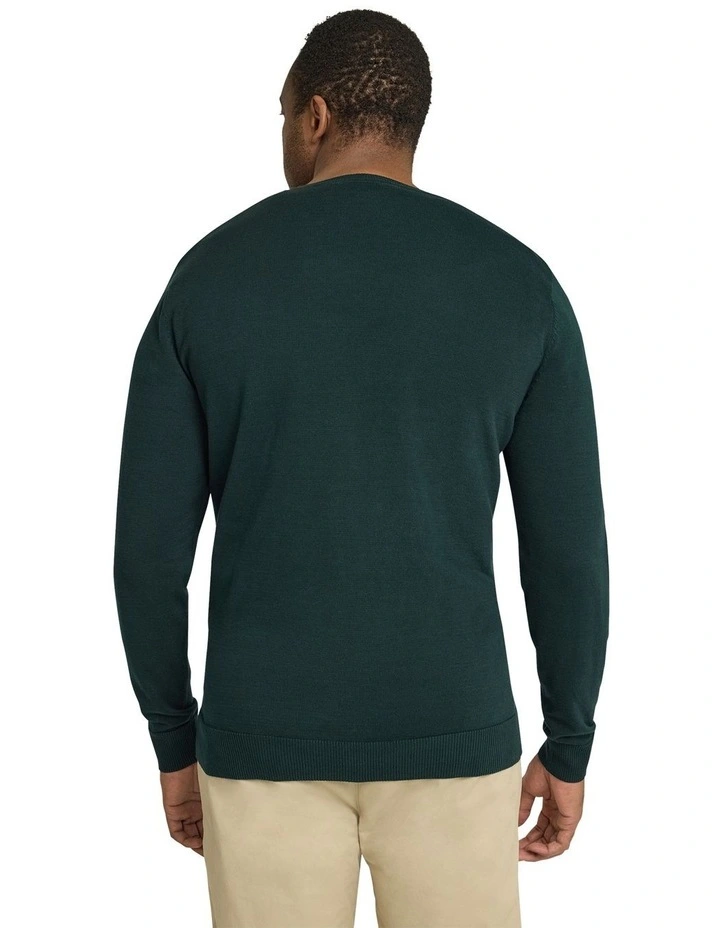 Essential V Neck Sweater in Pine image 2