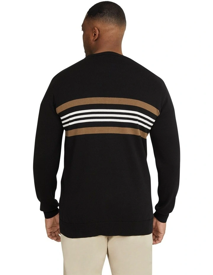 Tri Stripe Sweater in Black image 2