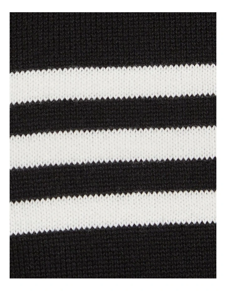 Tri Stripe Sweater in Black image 5