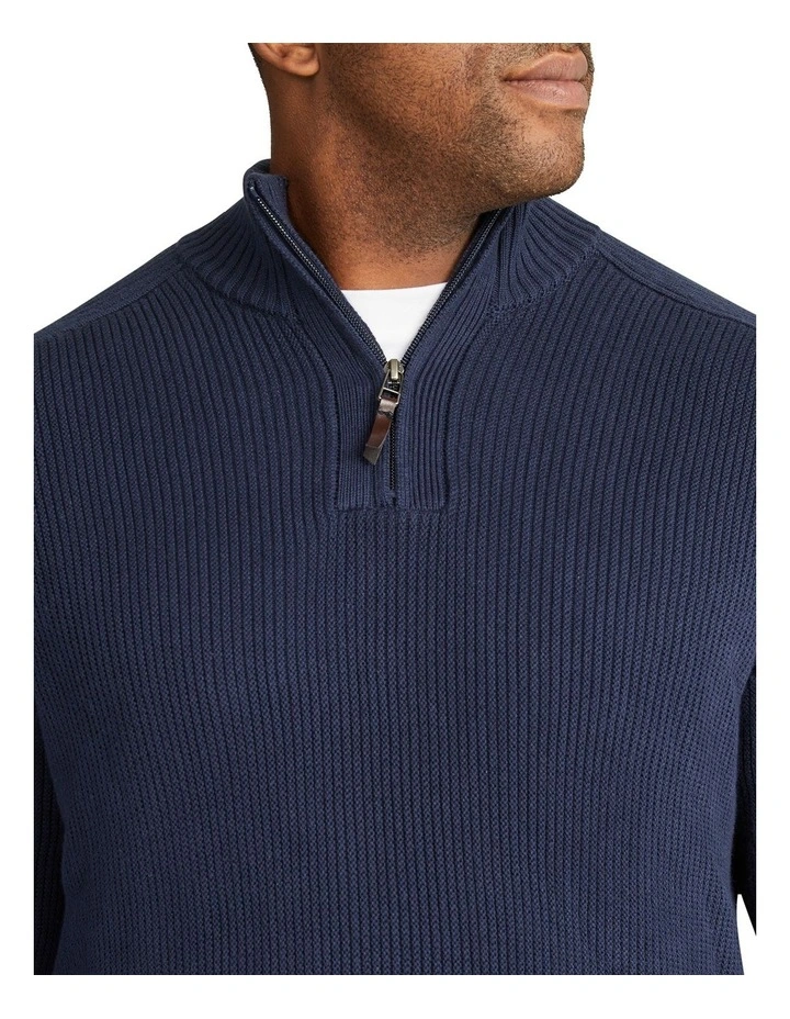 Patrick Half Zip Sweater Top in Navy image 3
