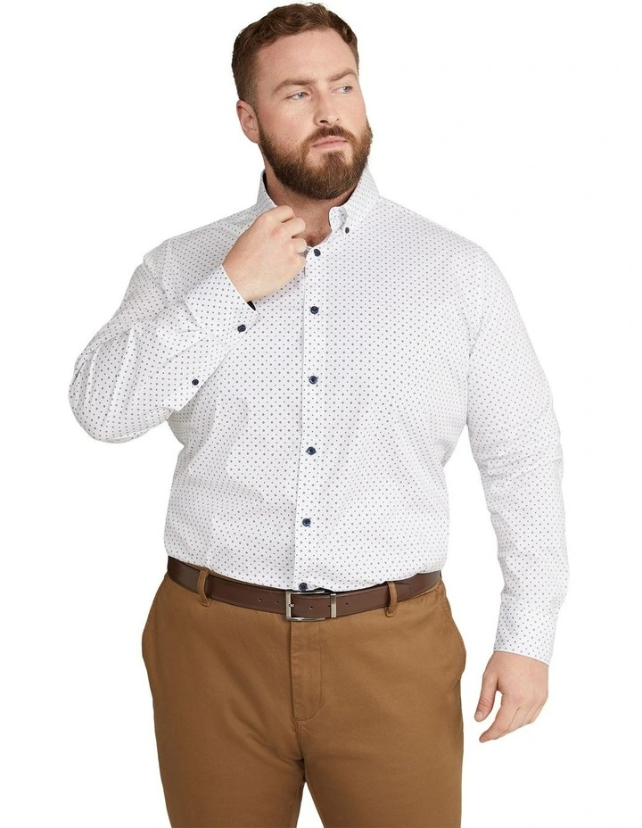 Hudson Stretch Print Shirt in White image 1