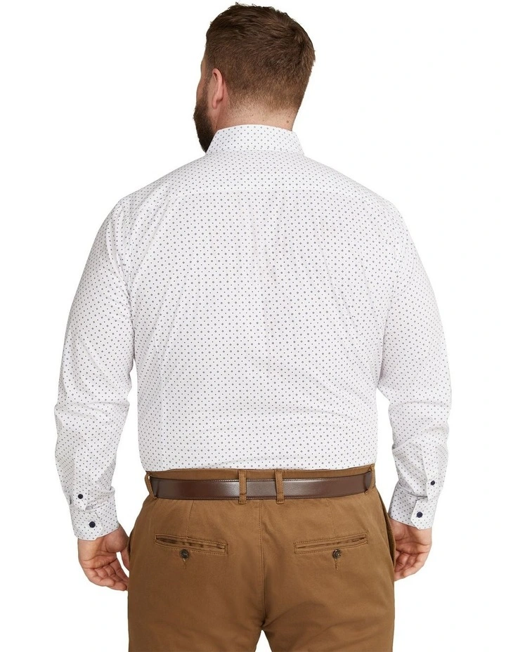 Hudson Stretch Print Shirt in White image 2