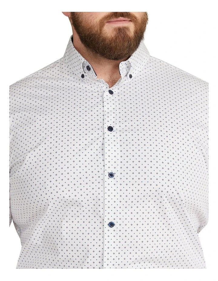 Hudson Stretch Print Shirt in White image 3