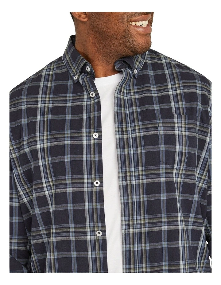 Spencer Stretch Check Shirt in Navy image 3