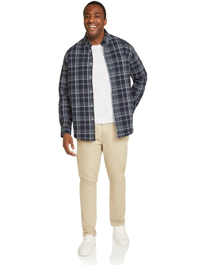 Spencer Stretch Check Shirt in Navy image 4