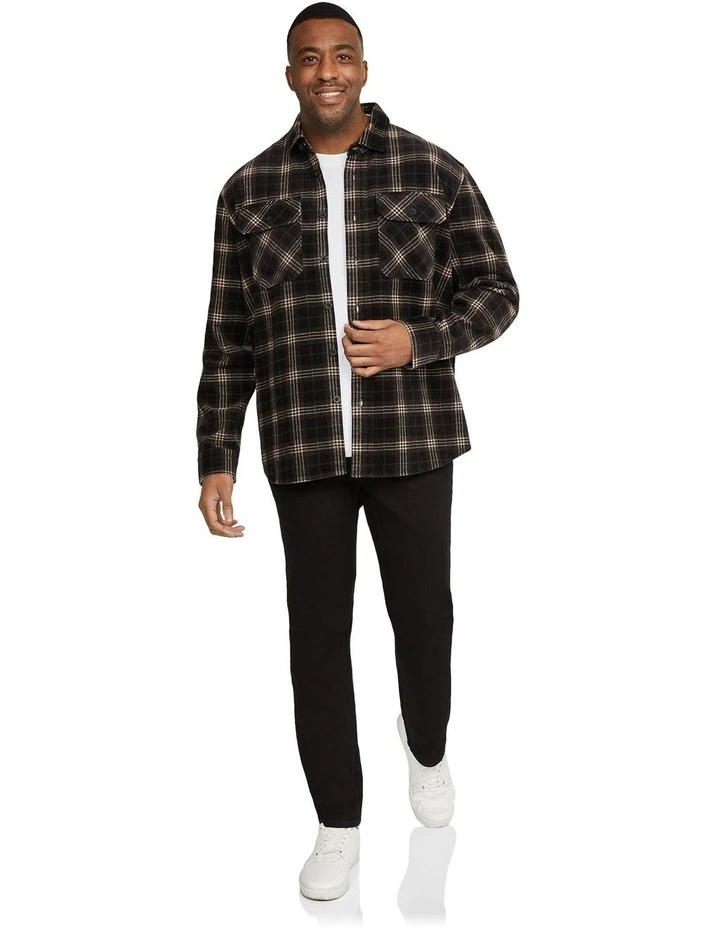 Leroy Check Cord Overshirt in Brown image 4