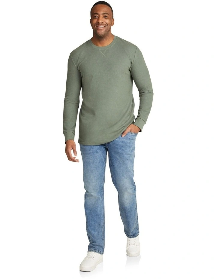 Regal Waffle Long Sleeve Top in Sage Green image 4