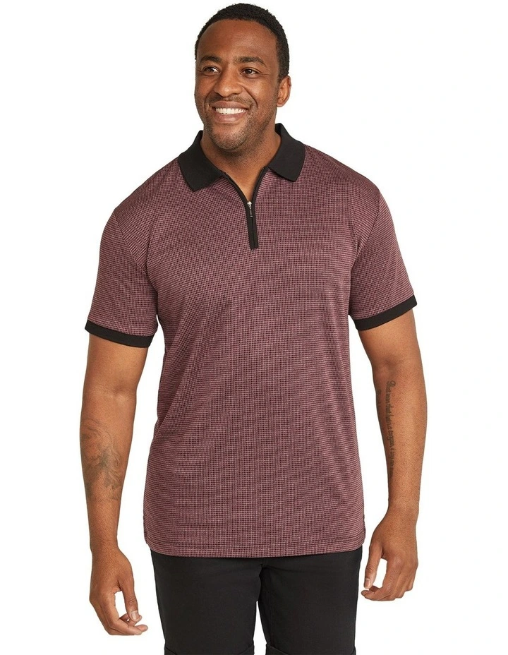 Bennett Jacquard Polo in Pink image 1
