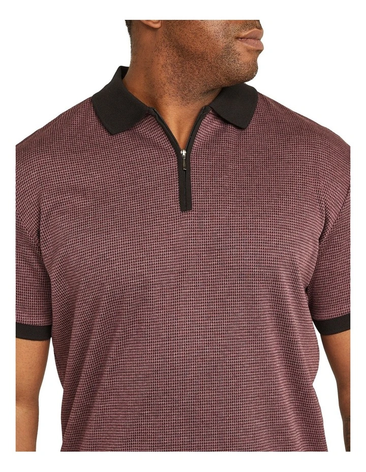 Bennett Jacquard Polo in Pink image 3