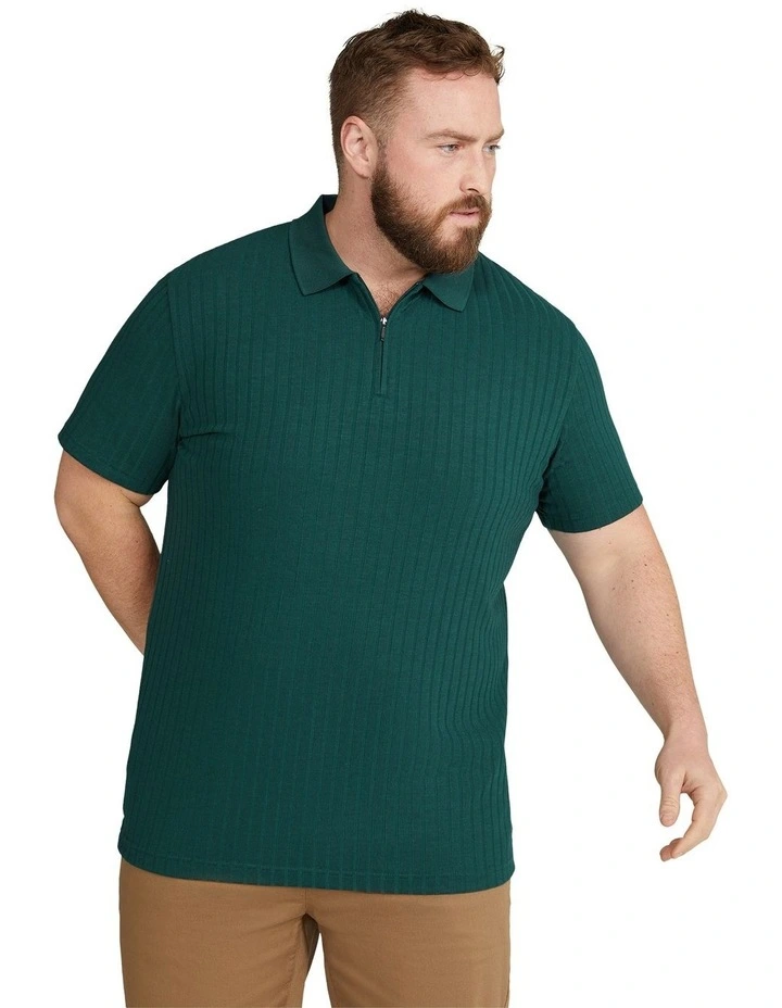 Page Rib Polo Shirt in Pine image 1