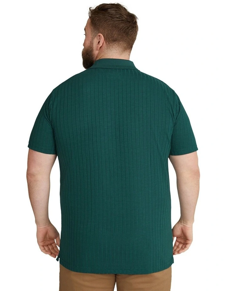 Page Rib Polo Shirt in Pine image 2