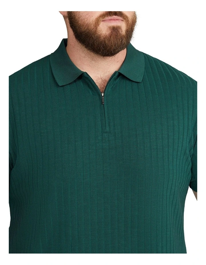 Page Rib Polo Shirt in Pine image 3