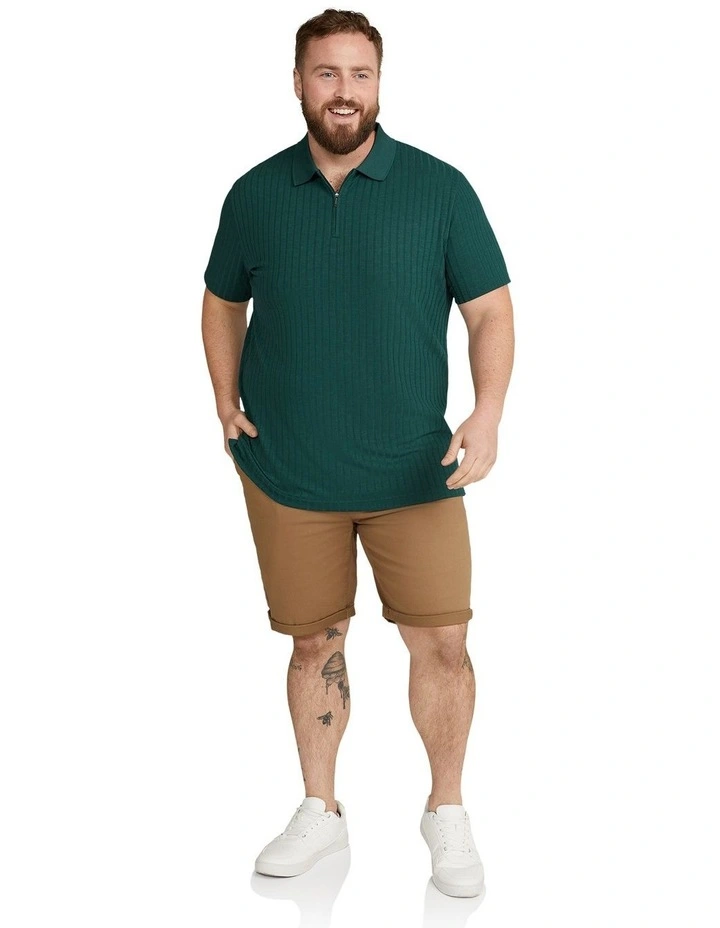 Page Rib Polo Shirt in Pine image 4