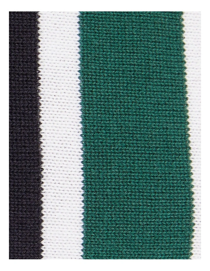 Aaron Stripe Knit Polo Shirt in Navy image 5