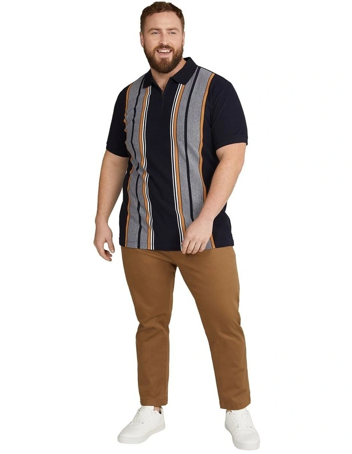 Lester Vertical Stripe Polo in Navy image 4